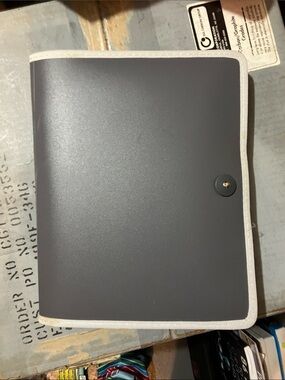 Gray Document Folder with White Trim